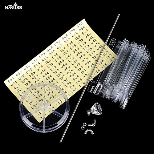 Miniatura 5 de NMKL38 120 piezas de estante de exhibición de color de uñas postizas transparentes, puntas de práctica de uñas postizas, soporte para uñas Solon