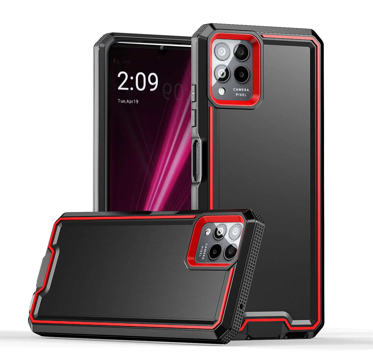 Bereajoy for T-Mobile Revvl 6 Pro 5G Case,PC+TPU Two-in-one Double-Layer Anti-Fall Mobile Phone case, Mobile Phone Protective case for T-Mobile Revvl 6 Pro 5G (Black)