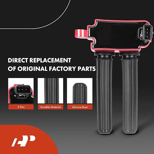 Miniatura 3 de A-Premium Paquete de 8 bobinas de encendido (rojo) y 16 bujías de iridio compatibles con Dodge Ram 1500 2500 3500 Durango Challenger Charger y Jeep