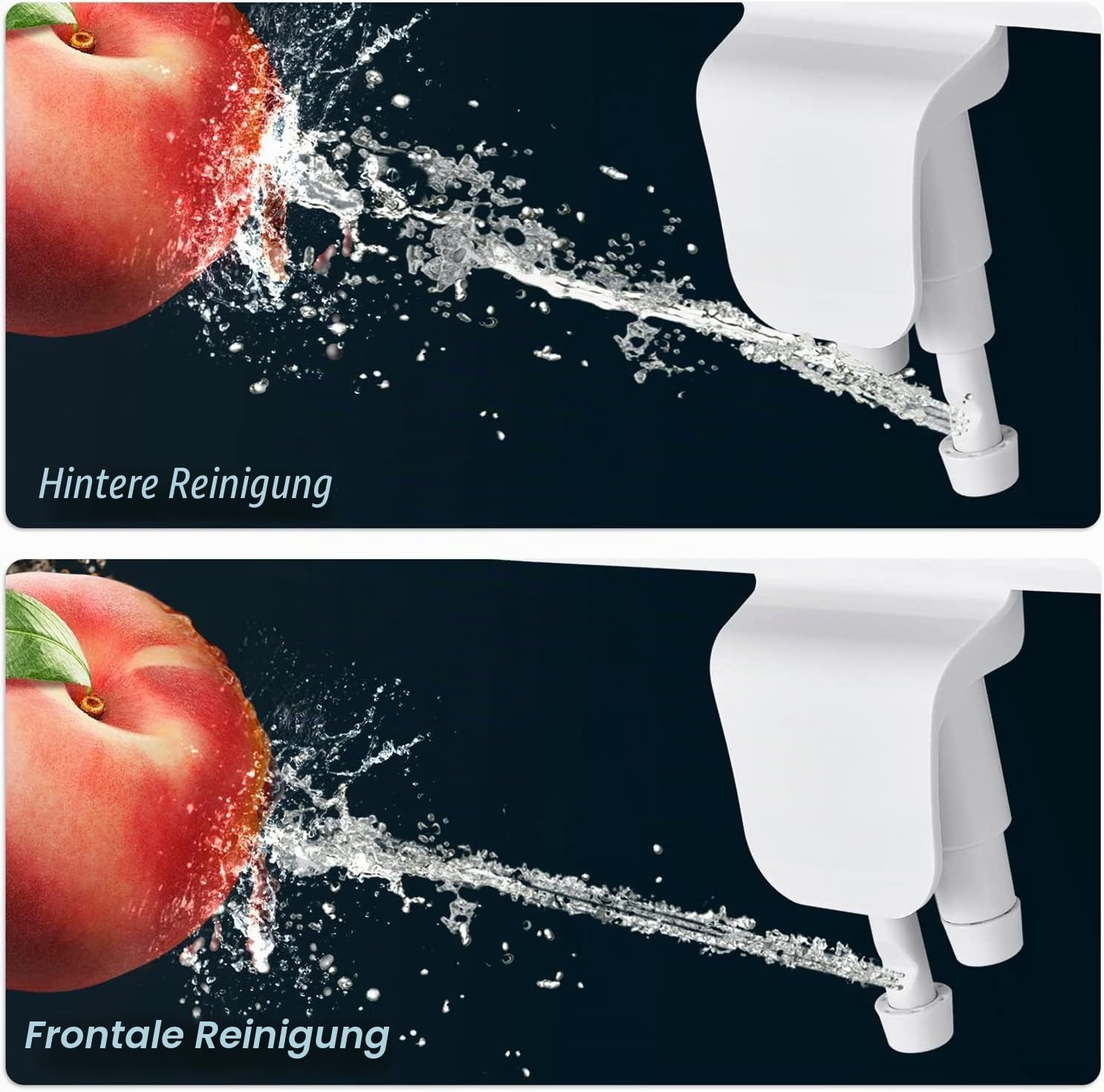BIGCOW Bidet Aufsatz,Ultra-Slim Bidet Einsatz Für Toilette nicht elektrischer Doppeldüse (Front- und Heckwäsche)
