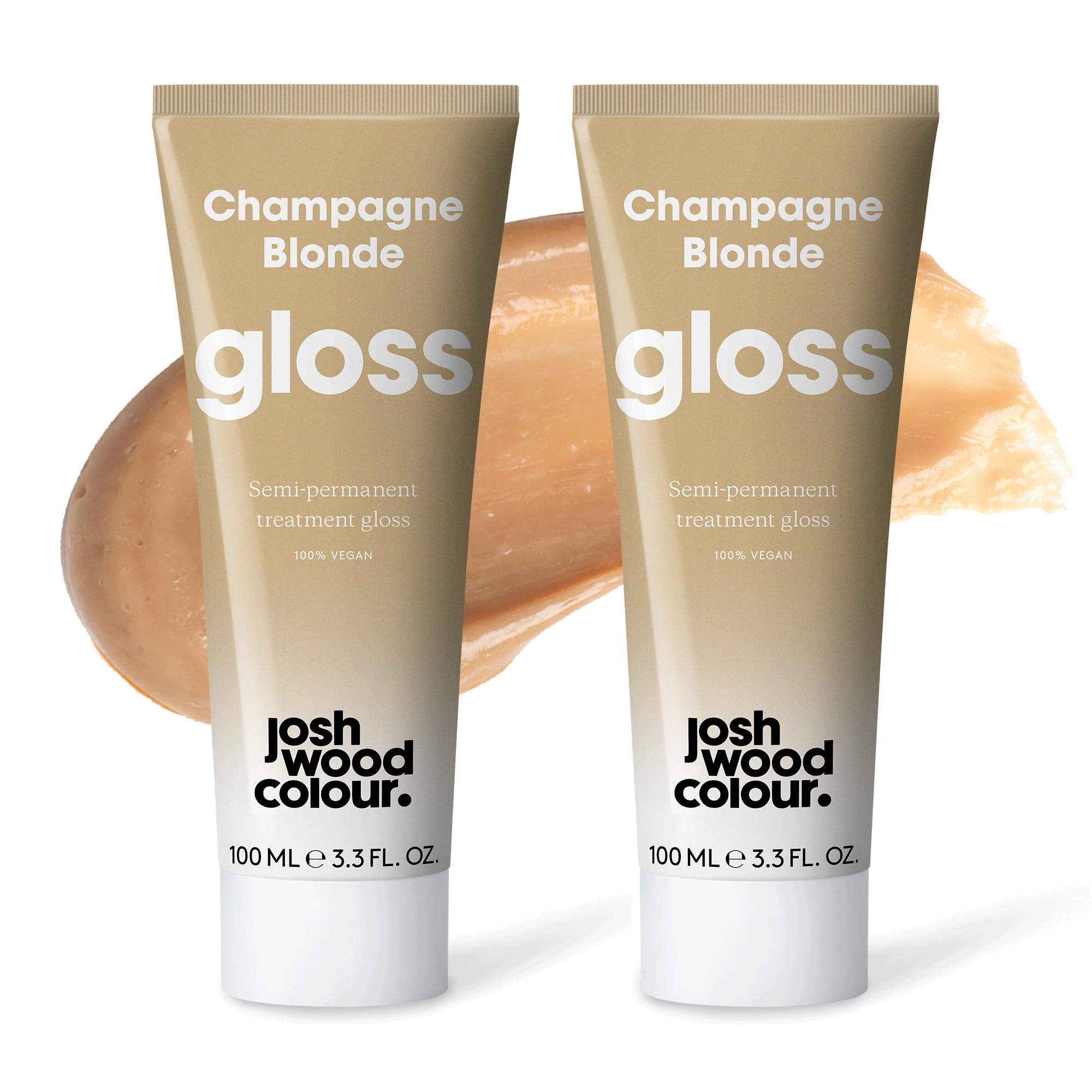 Josh Wood Hair Gloss (Blond Champagne) - Brillant semi-permanent, ajoute des tons chauds et dorés, rafraîchit et revitalise la couleur des cheveux - Dure jusqu'à 6 lavages - 100 % végétalien - Crème
