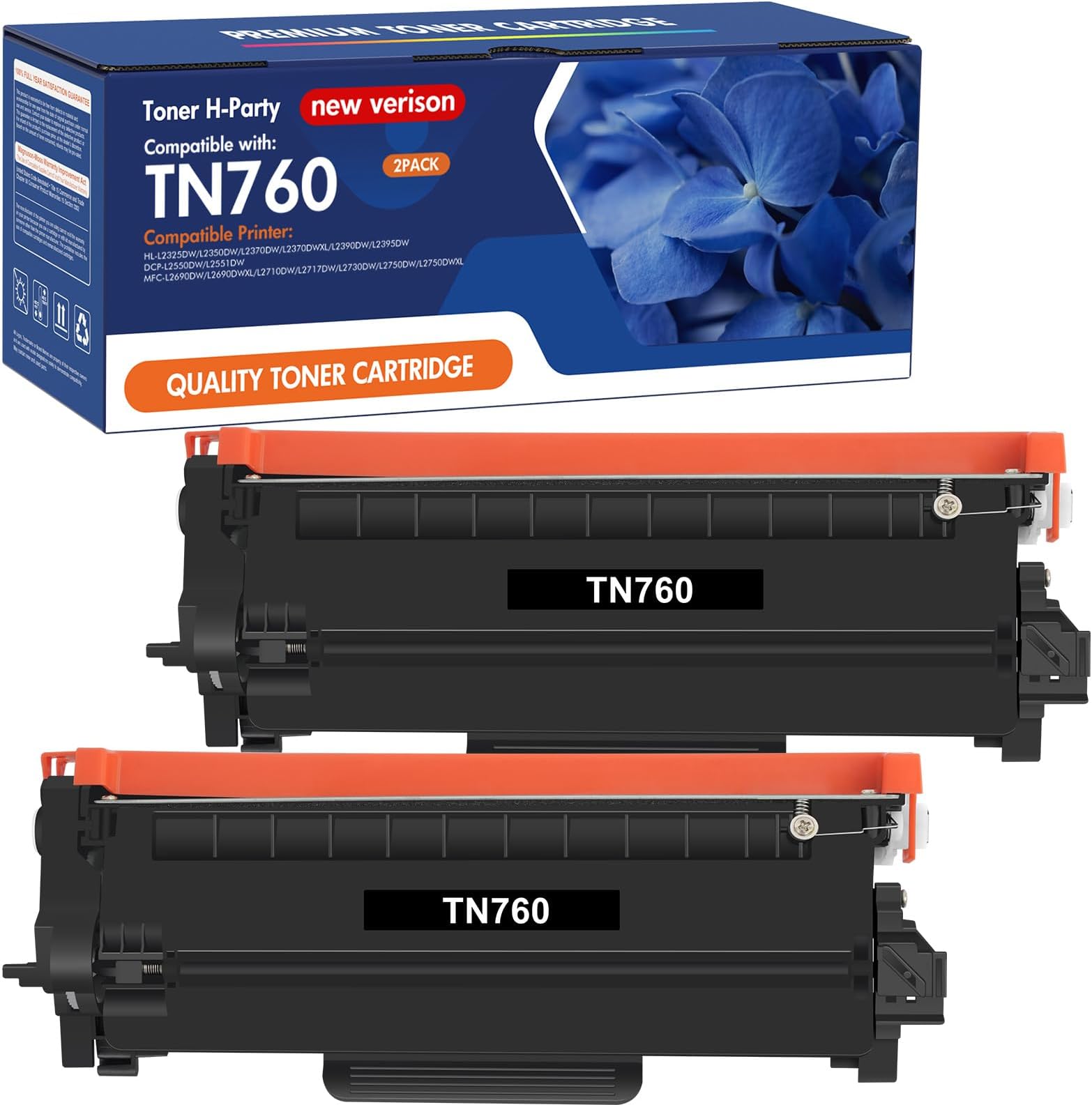 TN760 TN730 Toner for Brother Printer: Replacement for Brother Toner TN-730/TN-760 TN 760 730 TN-760 TN-730 MFC-L2710DW MFC-L2750DW DCP-L2550DW HL-L2350DW HL-L2395DW HL-L2370DW Black Cartridge