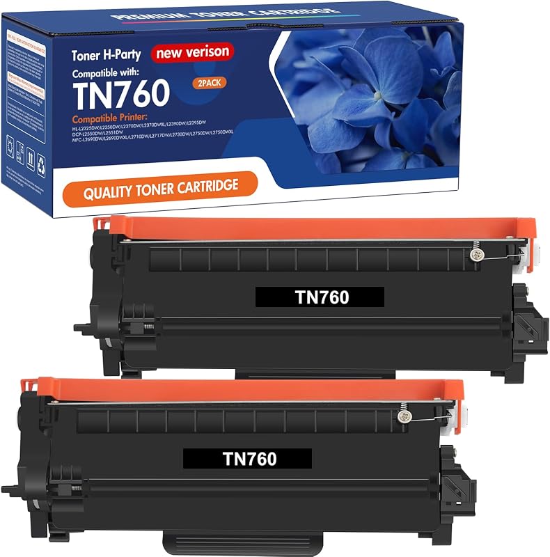 TN760 TN730 Tóner para impresora Brother TN-730/TN-760 TN-760 TN-730 TN 760 | Compatible para Brother TN 730 MFC-L2710DW MFC-L2750DW DCP-L2550DW HL-L2350DW HL-L2395DW HL-L2370DW HL-L2390DW Impresora 2 Negro
