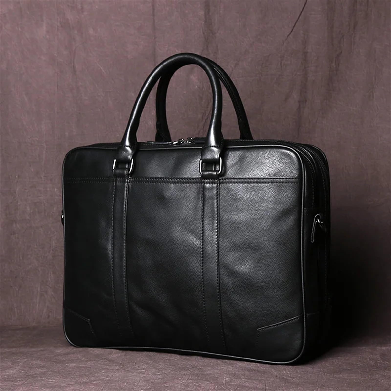 Borsa Per Pc Portatile Borsa a mano in pelle a tracolla orizzontale da uomo di grande capacità for computer lavoro in vacchetta primo strato