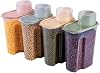 EVERGOODS 4PCS Cereal Storage Containers with Lids 2.2L Airtight Food Storage Containers for Kitchen Pantry Organization, Includes Measuring Cup, Dry Food Dispenser for Cereal, Rice, Pasta