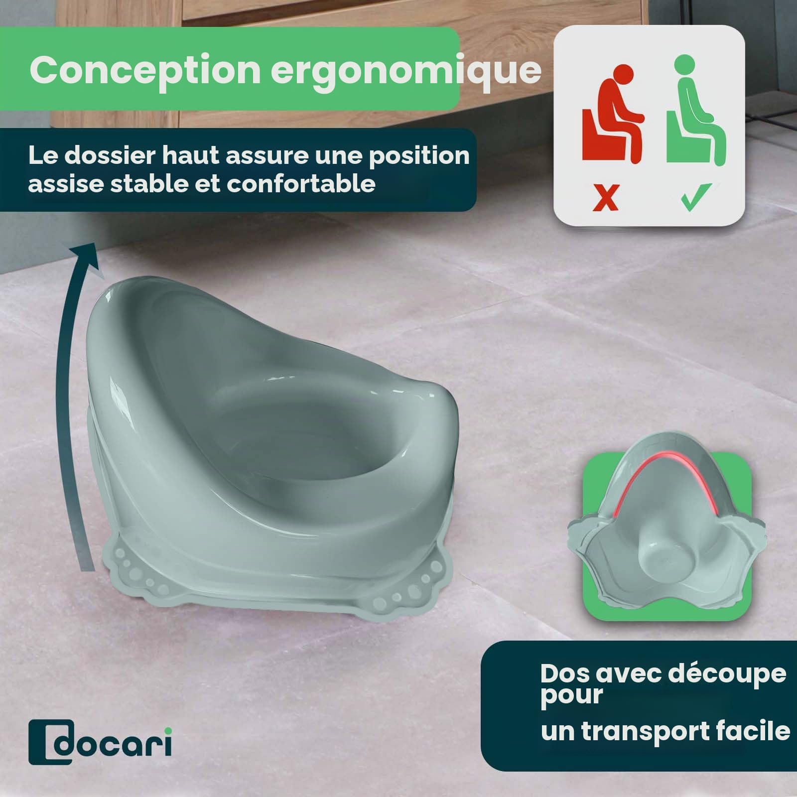 Set de toilettes pour enfants 3en1 fille vert à partir de 1 an - composé de pot + tabouret + rehausse WC