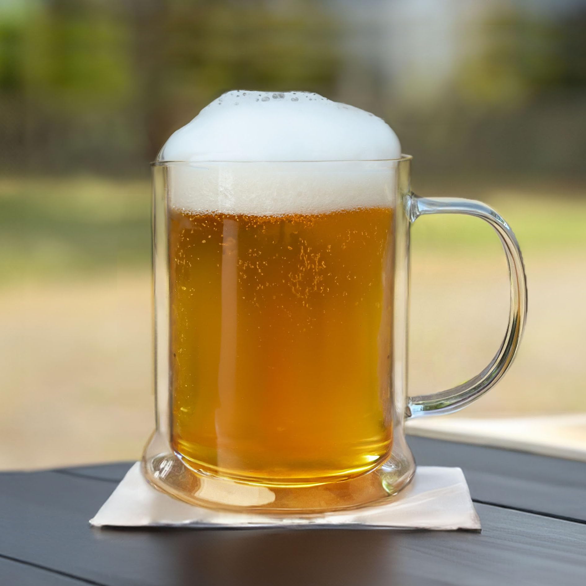 Creano Vasos de Cerveza Térmicos de Doble Pared de Vidrio de Borosilicato Aislantes 500ml Efecto Flotante – Juego de 6 Vasos