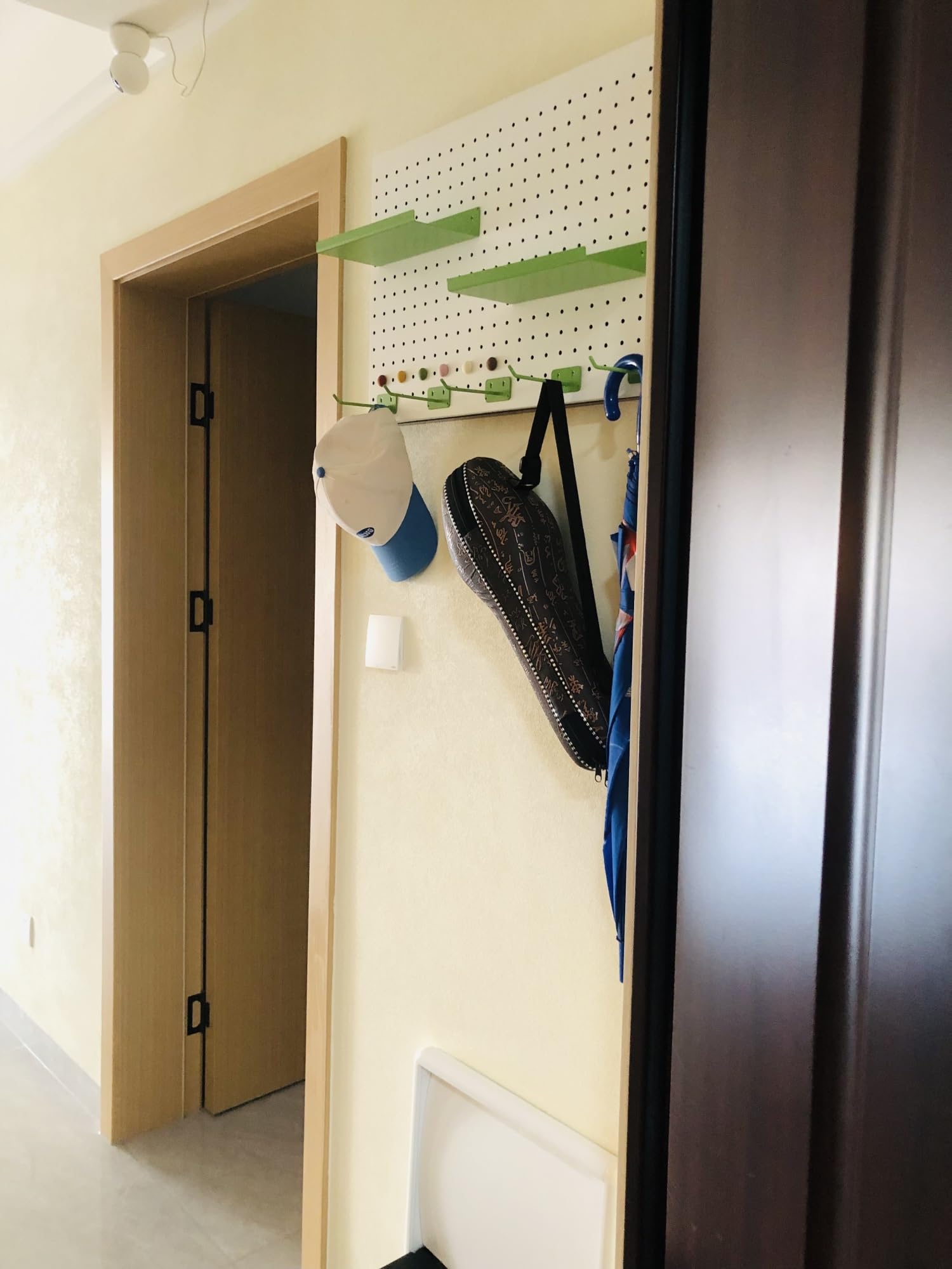 40 50 60 70 Cm Decorative Electric Box Cover, White Wall Mounted Breaker Panel Covers with Hooks & Board for Home Office, Multifunctional Pegboard Shelf/rack for Electrical Panels ( Size : 55x45cm/21.