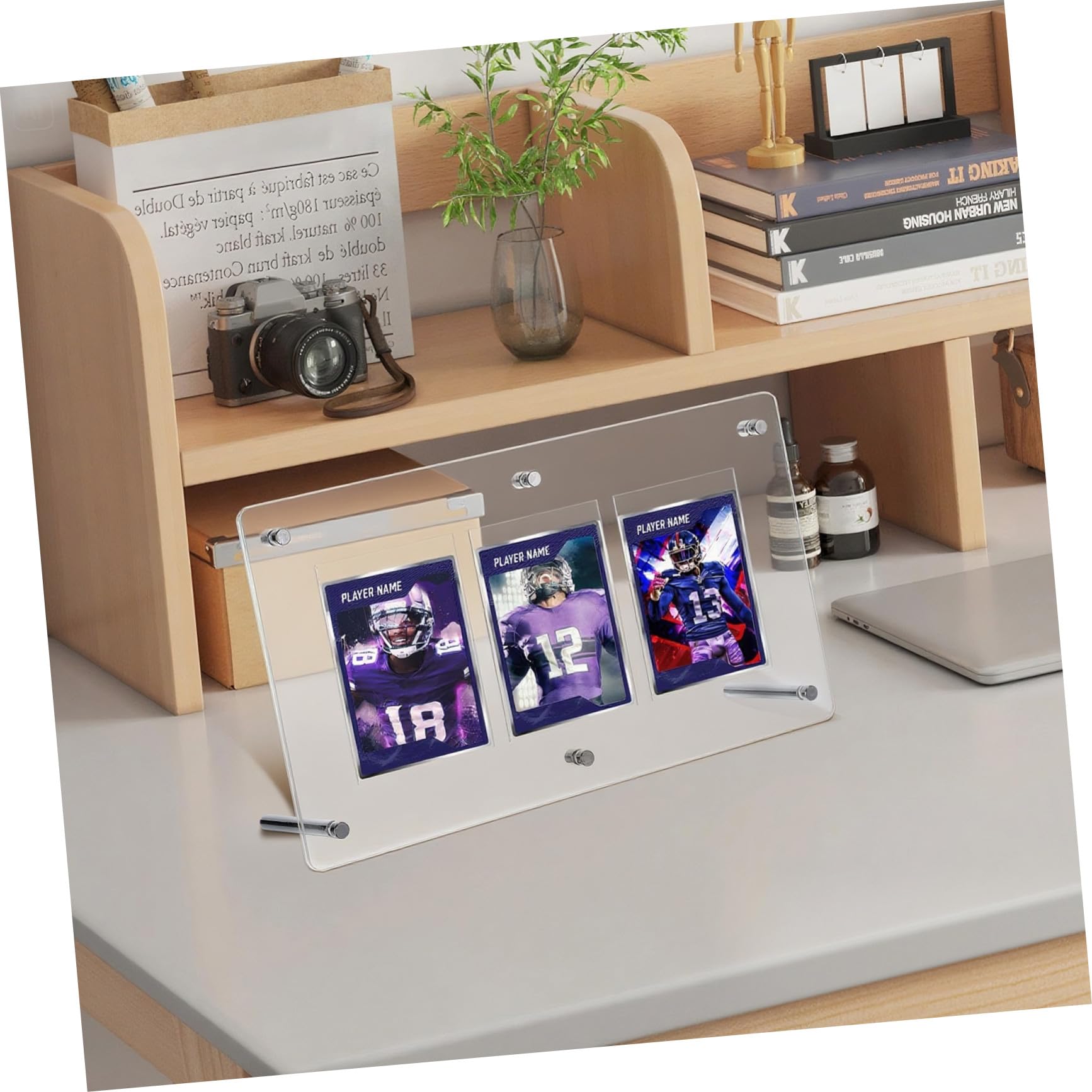Présentoir Acrylique pour Cartes à Collectionner, Porte-Cartes Rigide Facile à Ouvrir, Cadre Pratique pour Affichage de Cartes de Jeu sur Bureau