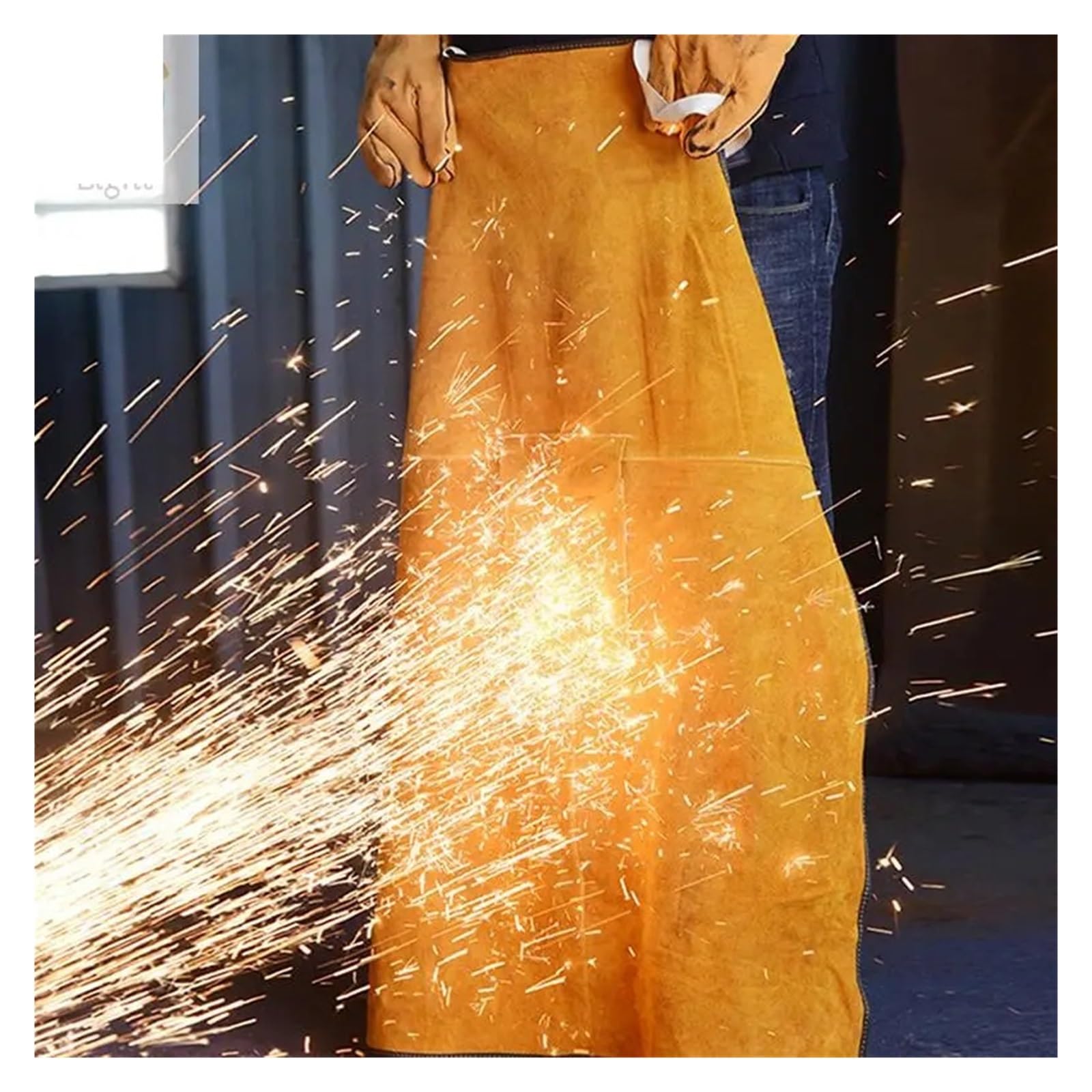 Heavy Duty Leather Welding Apron Cowhide Blacksmith Apron For Fire Resistant Car Repair Work Welders Flame Resistant