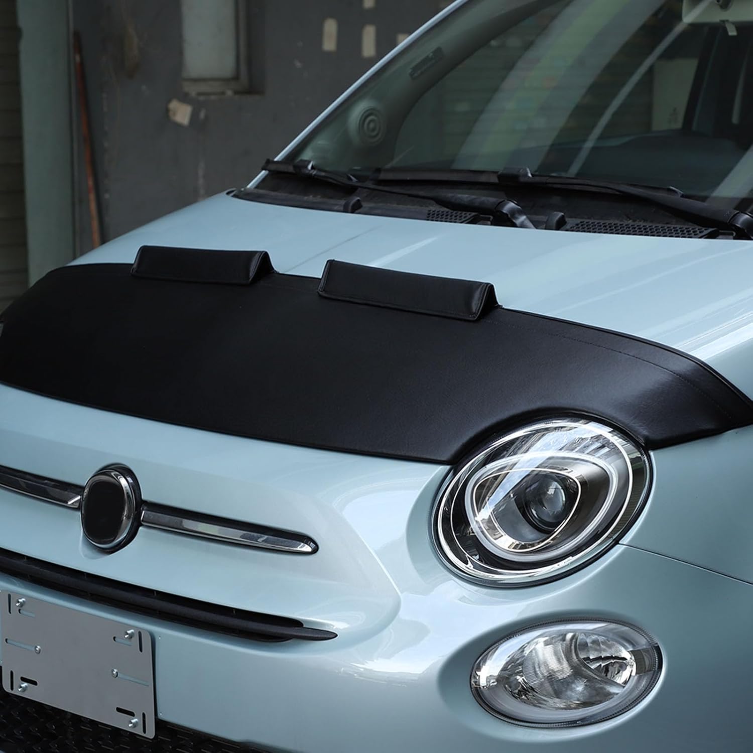 Car Front Hood Cover Leather Protector Cover Compatible with Fiat 2007-2023 Car Hood Protector Bra Exterior Accessories