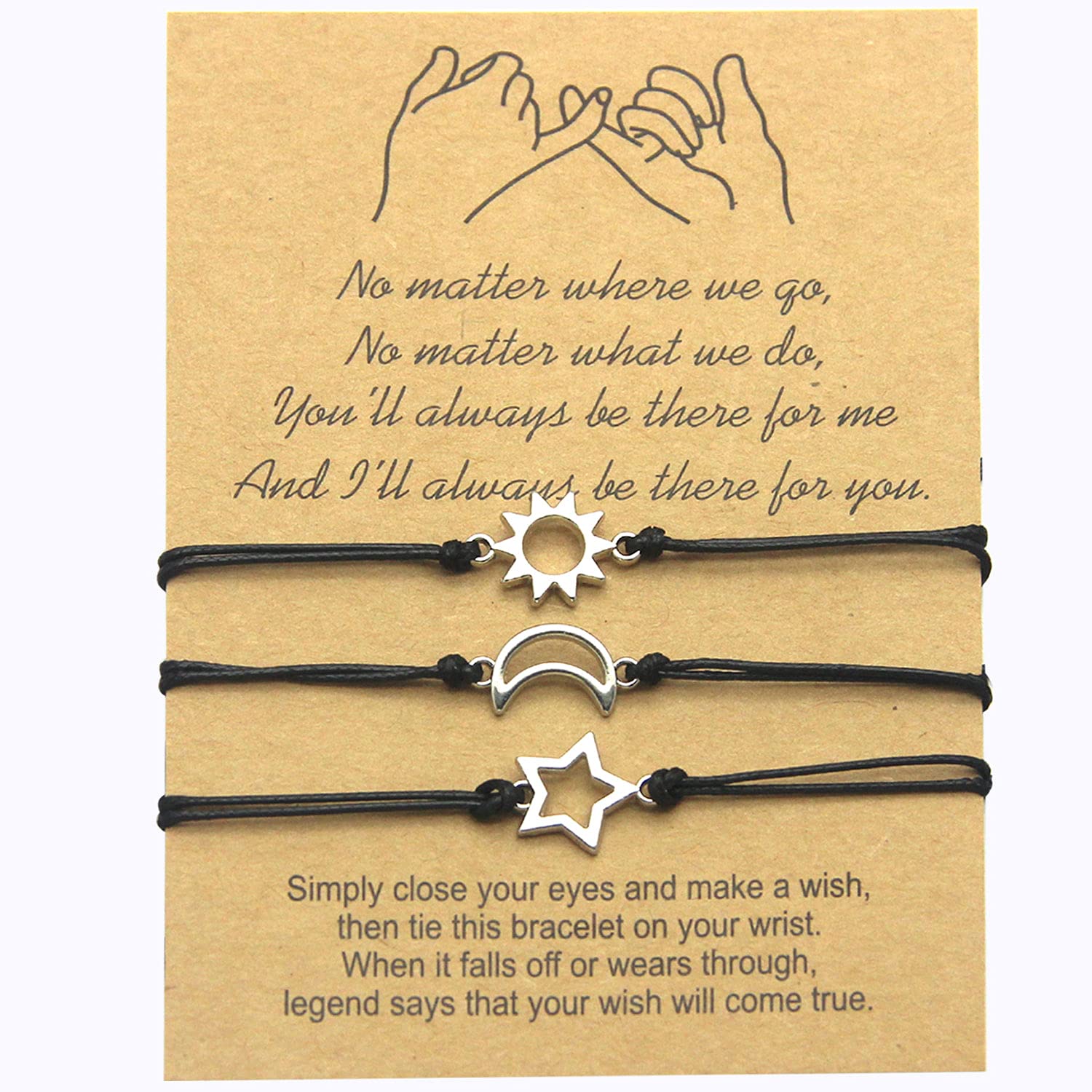 LUODAN 3 pezzi Braccialetti Amicizia Braccialetti Da Coppia Di Amicizia A Lunga Distanza Promesse Braccialetti Uguali Per Le Signore Pairs Migliori Amici Madre Figlia