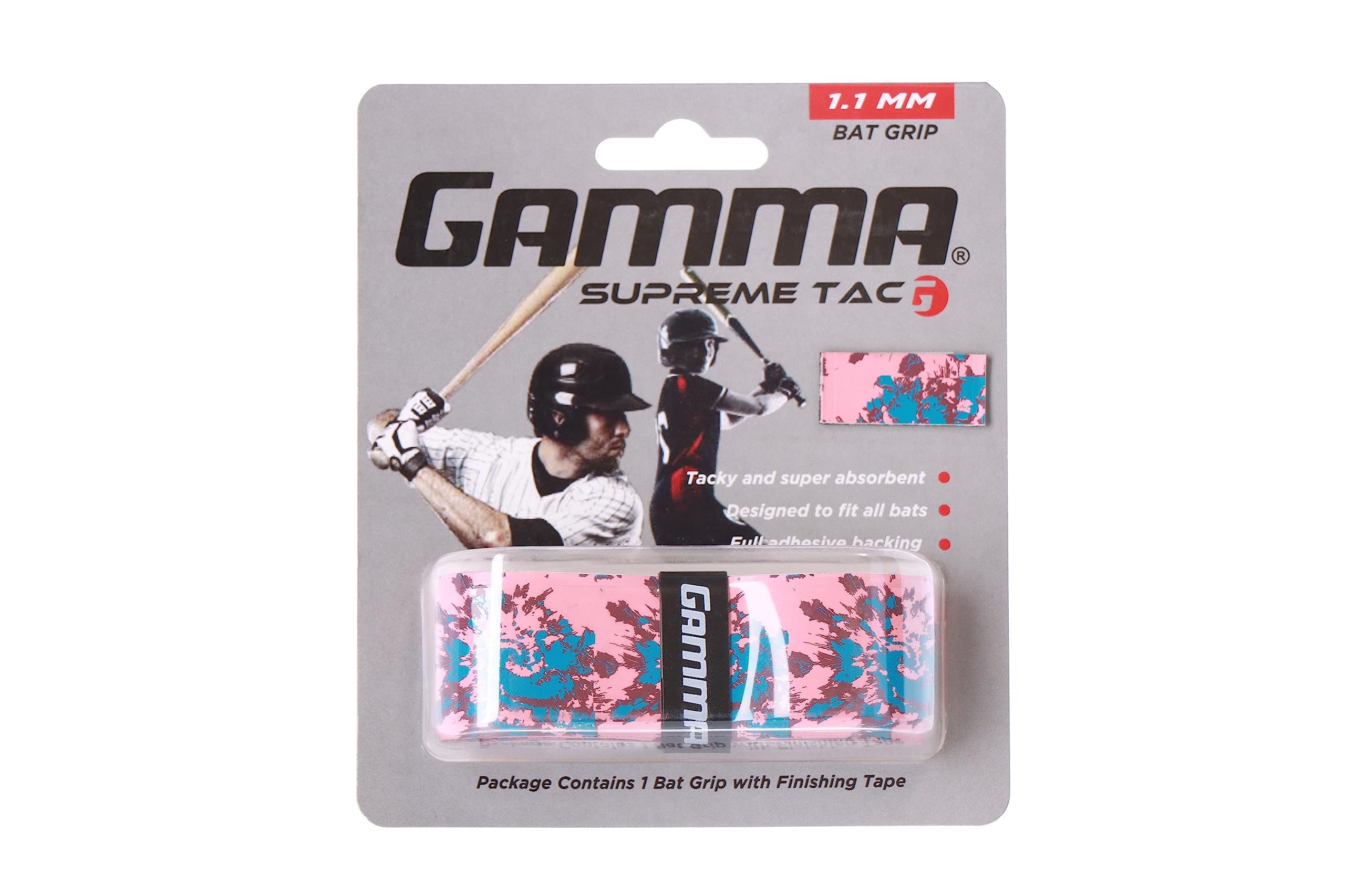 case of 12 gamma sports supreme tac 1.1mm baseball grip wrap – tacky, absorbent, non-slip, easy to apply – great for any size handle, aluminum or wood bat