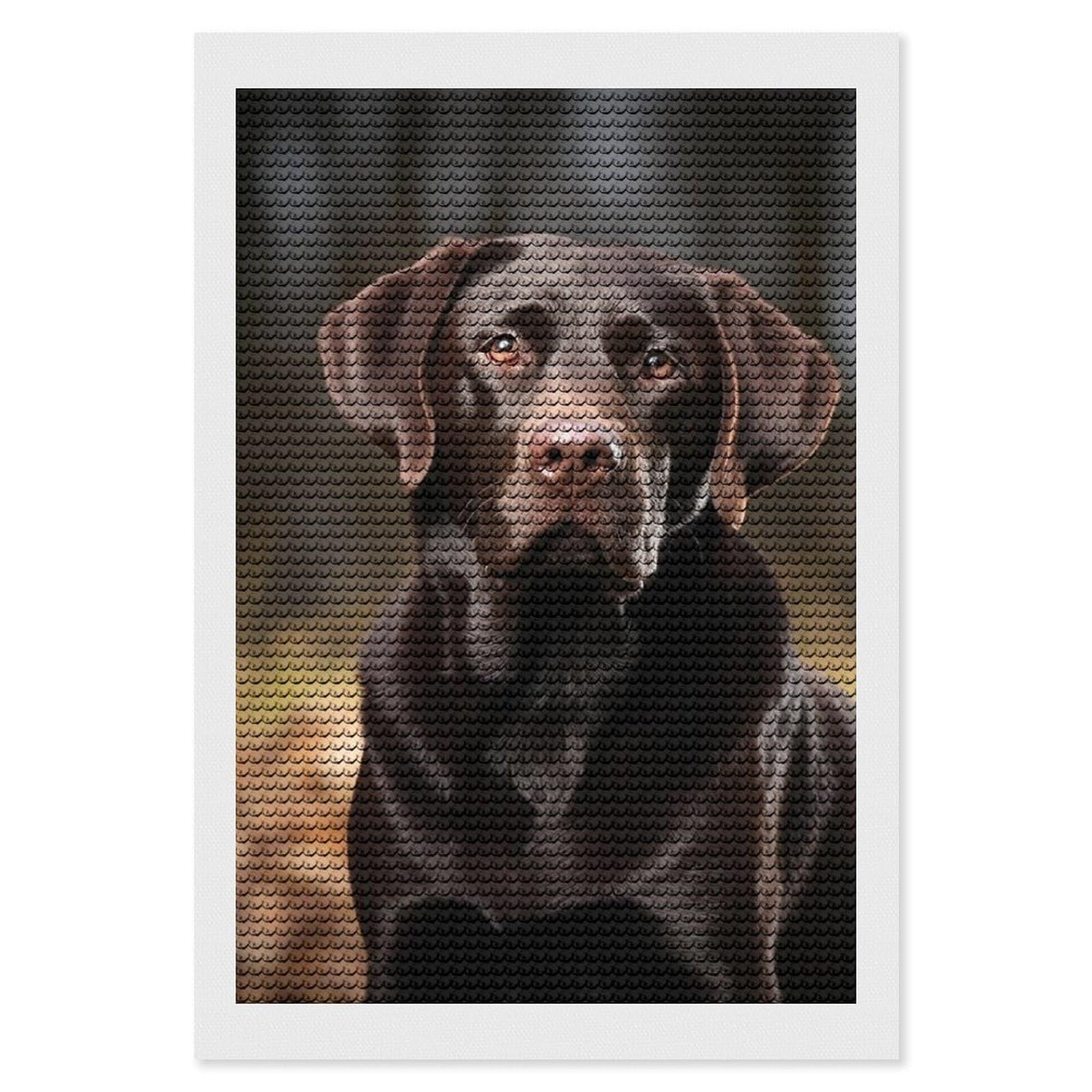FodPand Diamond Art Kits for Adults, 5D Aurora Diamond Painting Kits for Beginners, Labrador Retriever DIY Full Drill Dots Gem Art Paint Crafts for Home Wall Decor 8"x12"