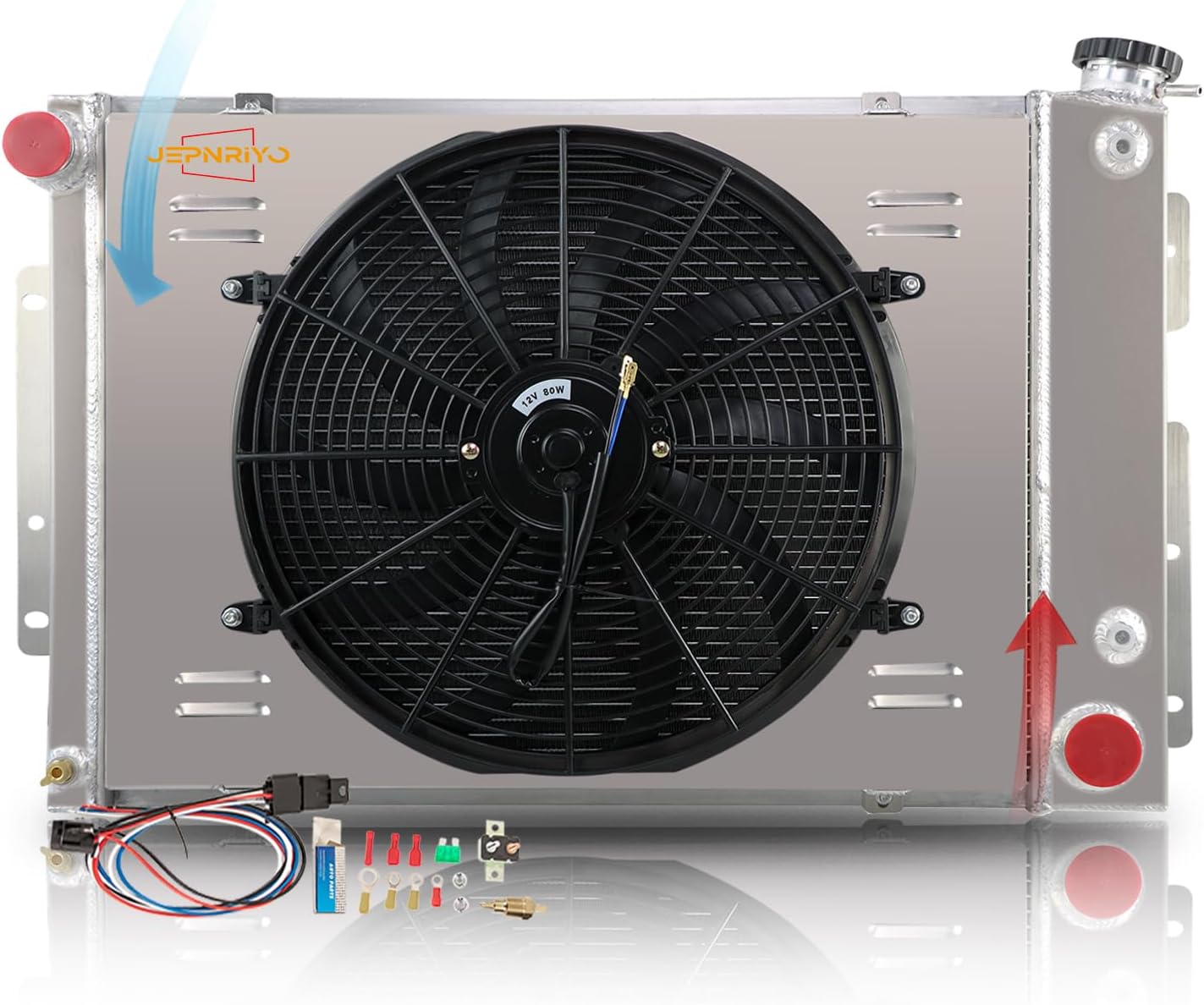 Core Radiators 3 Row Replacement for 1967-1969 Chevy Camaro Pontiac Firebird/Trans AM All Engines 23" Wide Shroud Fan Relay for Chevy Radiator 1968 for Pontiac Radiador Aluminium Radiator