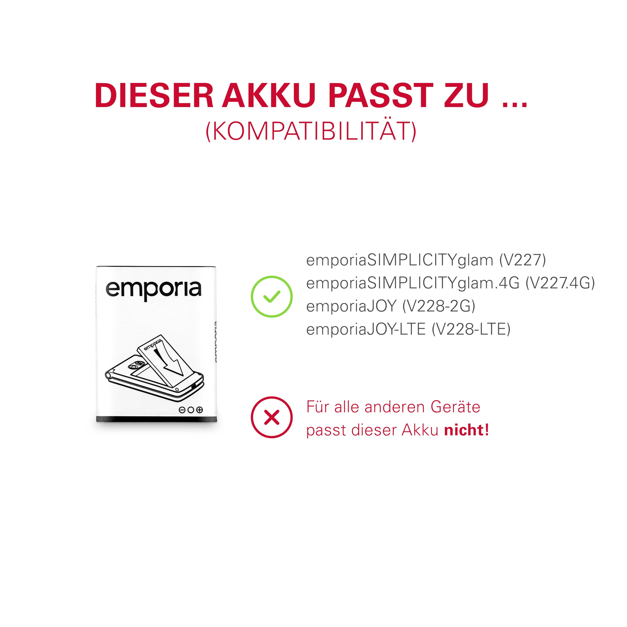 emporia AK-V227-BC akumulator zastępczy do emporiaACTIVEglam, emporiaACTIVEglam LTE, emporiaJOY i emporiaJOY-LTE