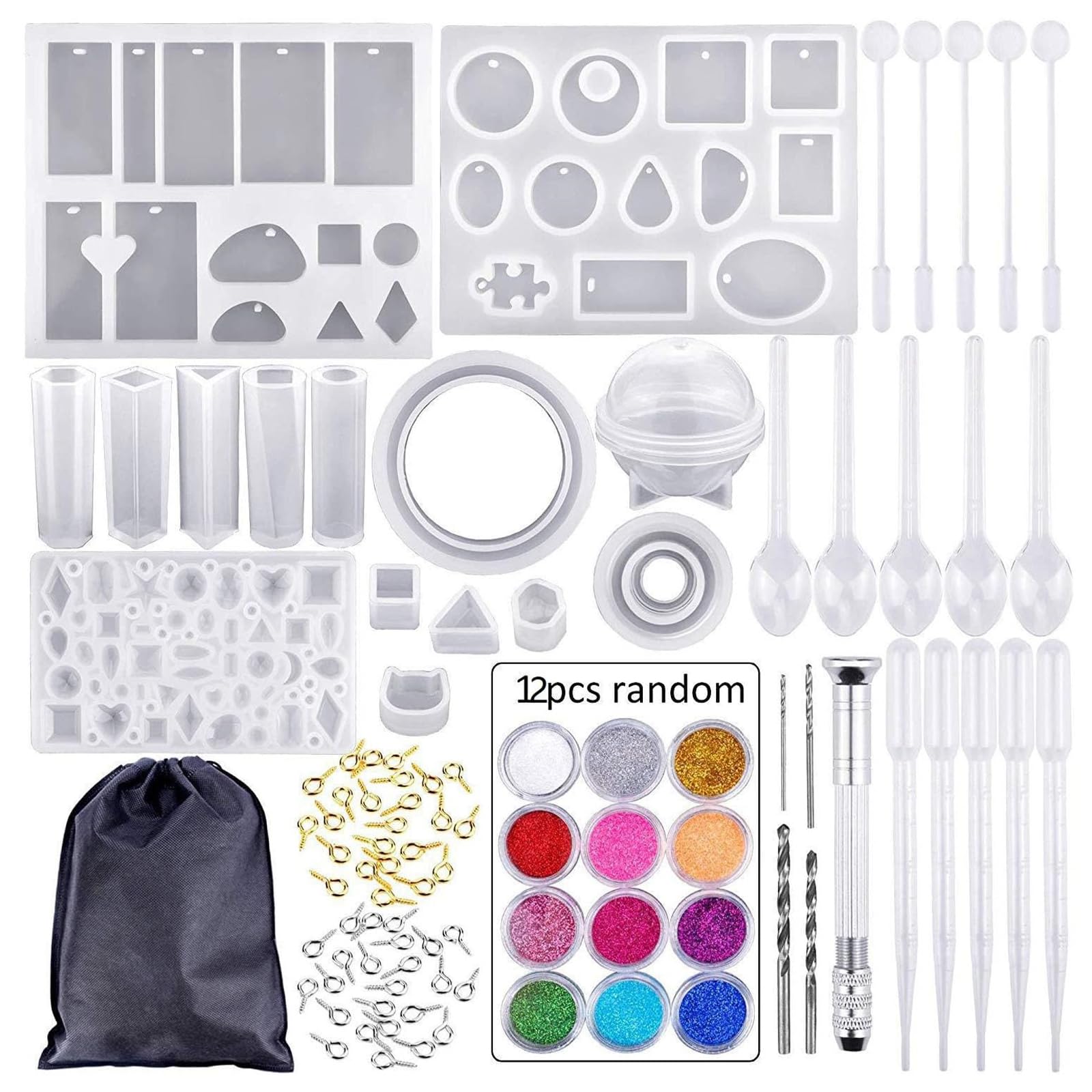 94PCS Resin Art Kit, Silicone Starter Moulds for Resin Kit, Silicone Resin Mould Casting kit and Tools Set, Resin Art Materials for Making Earring, Necklace, Pendant, Keychain, DIY Jewelry (B0D8JLF3PB) Amazon Price History, Amazon Price Tracker