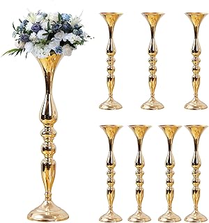 8 Pcs Wedding Flower Stand Metal Flower Centerpieces Stand for Table Hyuetrsa 20 Inch Tall Wedding Flower Vase Centerpieces for Reception Flower Arrangement Candle Holder Party Dinner Home Décor