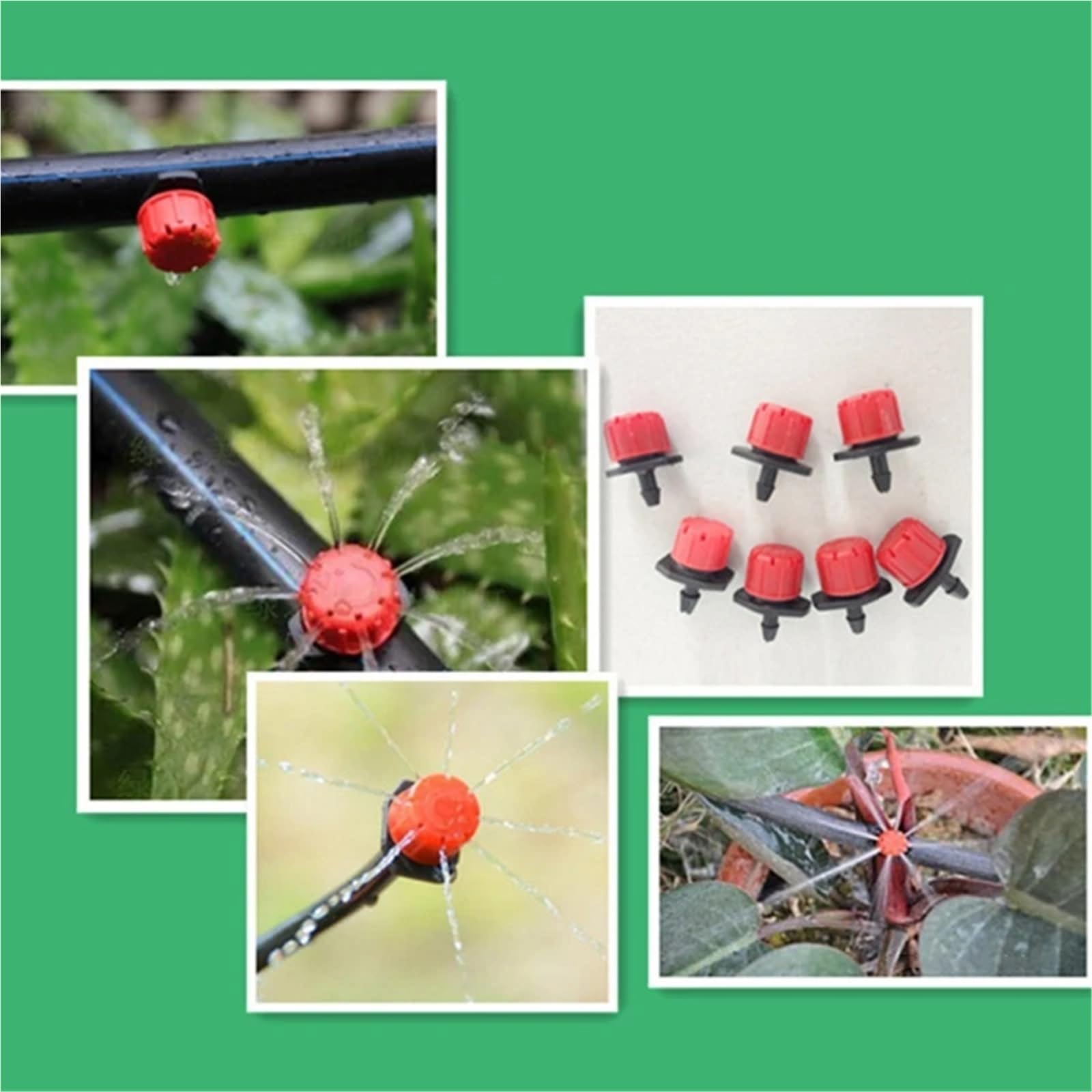 Emisores de riego por goteo, 300 unidades de microflujo para manguera de 1/4 pulgadas, sistema de riego de jardín, solución de riego para sistema de riego por goteo