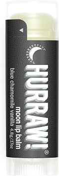 Hurraw! Moon Night Treatment Blue Chamomile, Vanilla Lip Balm Organic, Certified Vegan, Cruelty and Gluten Free. Non-GMO, 100% Natural. Bee, Shea, Soy and Palm Free. Made in USA