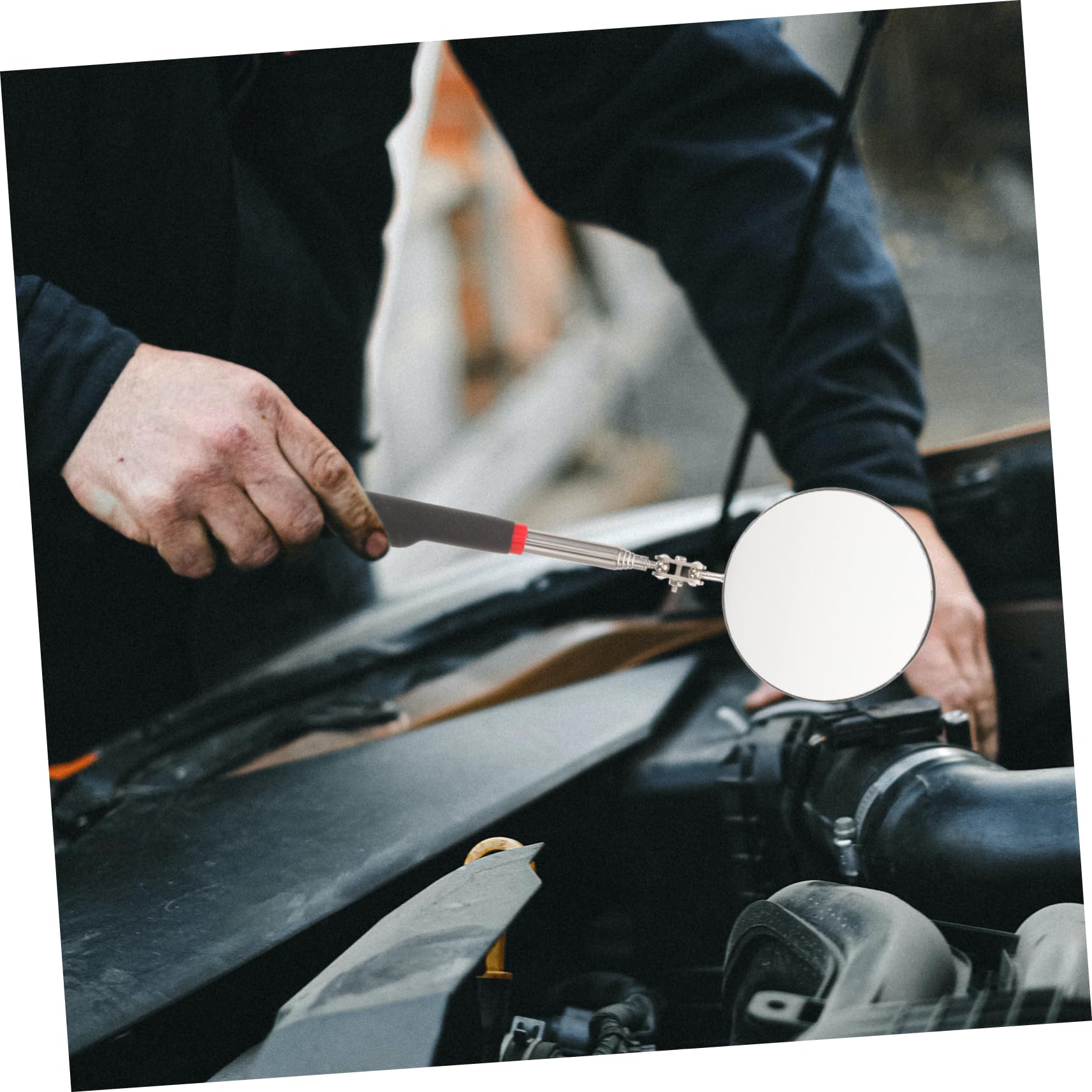 IWOWHERO 2pcs Telescope Mirror Flexible Telescoping Mirror Inspection Mirror for Vehicle Flexible Inspection Mirror Inspection Tool Inspection Mirror for Extra Viewing Automotive Car Metal