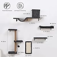 Vista 7 de Estantes de pared para gatos 5 en 1, muebles de escalada para gatos de varios niveles, percha y salón para gatos de interior, estantes montados