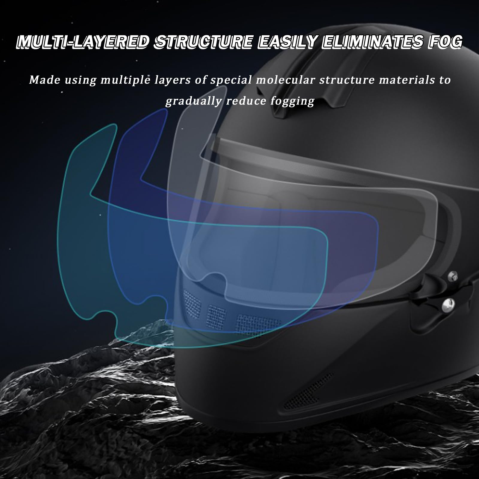 MKNQUVG 4PCS Motorcycle Helmet Visor Anti-Fog & Rainproof Film for Icon airflite IC06, Clear HD Vision Shield Insert with Tool Kit Motorcycles Visors Rainproof Sticker,A/Small : Automotive