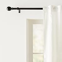 Vista 7 de Yaxa Basics - Barras ajustables para cortinas para ventanas, con remates redondos, barra de 1 pulgada, de 36" a 72", color negro, paquete de 1