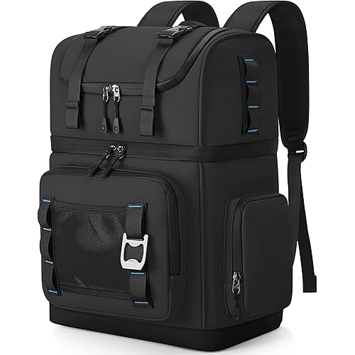 Large Waterproof Insulated Cooler Backpack for Men & Women, Double Decker Leak Proof Cooler Backpack for Beach, Camping, Picnic, Travel, 26L, 44Cans