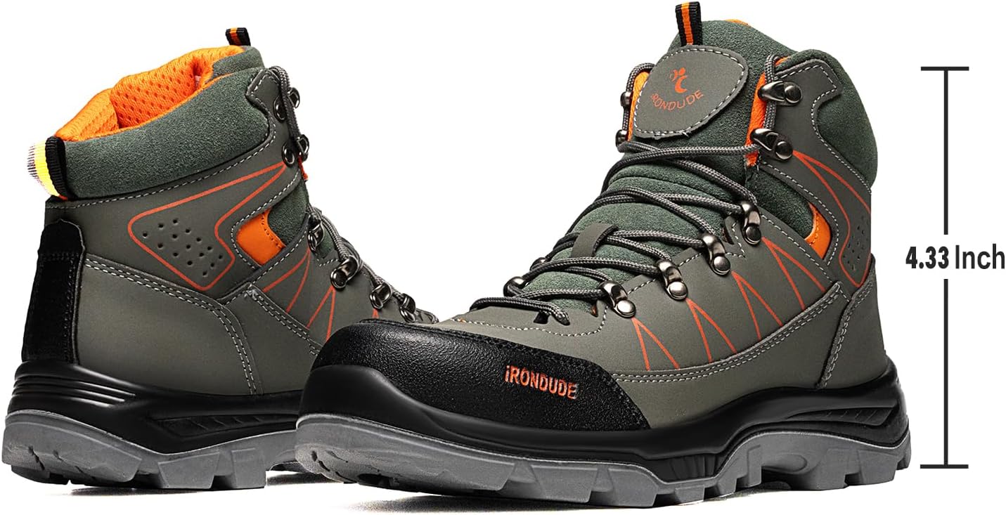 Steel Toe Boots for Men, Non Slip Work Boots for Protection Against Accidents or Injury, Comfortable Safety Boots Lightweight Puncture Proof Protective Shoes Industrial Construction Shoes