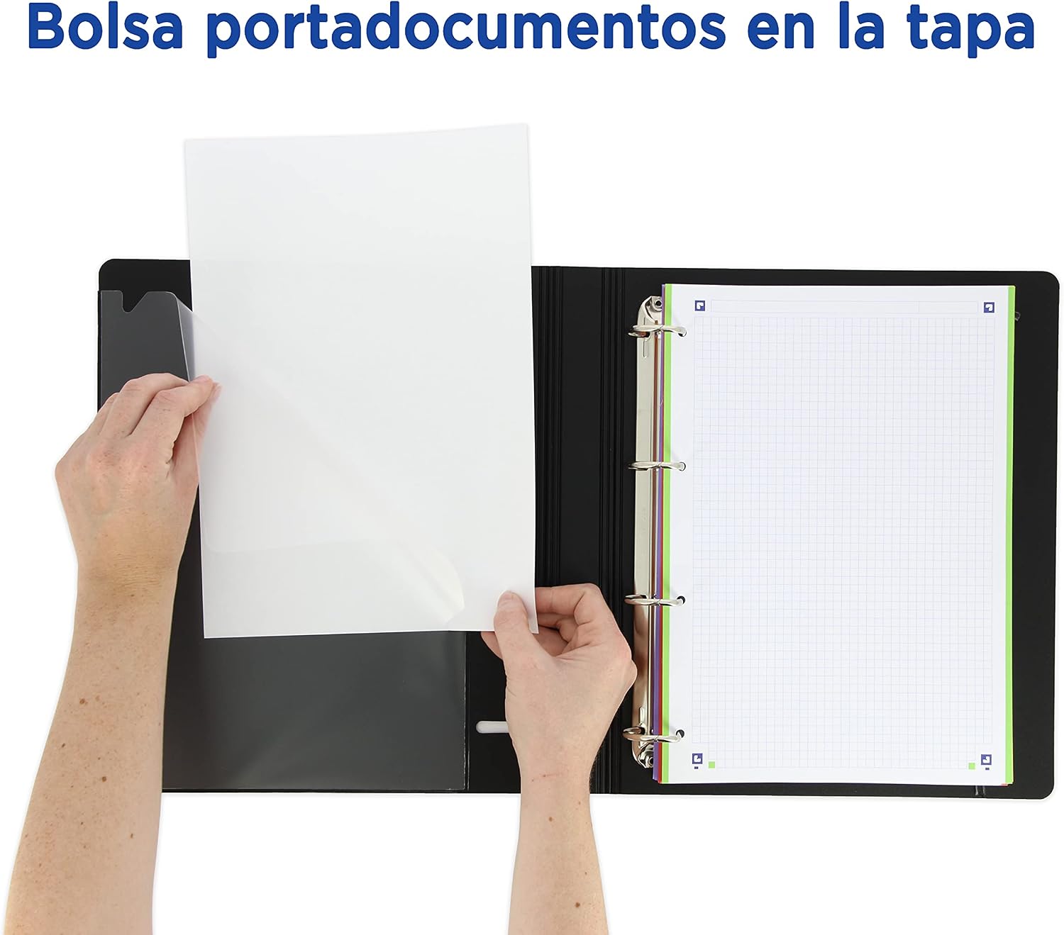 Oxford, Oxford Live & Go 4 Ring Binder Plastic Polyfoam with Replacement Stickers 100 Sheets of 5 Colour Strips and 5 x 5 Squares