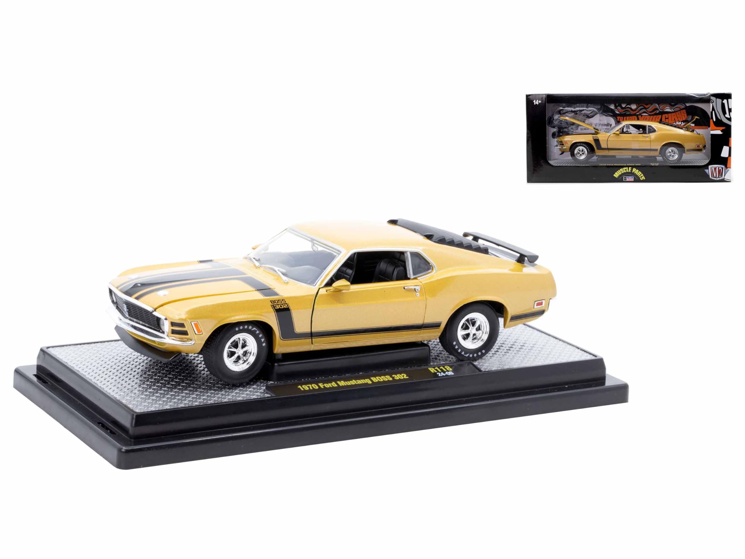 Amazon.com: 1970 BOSS 302 Gold Metallic with Black Stripes Limited