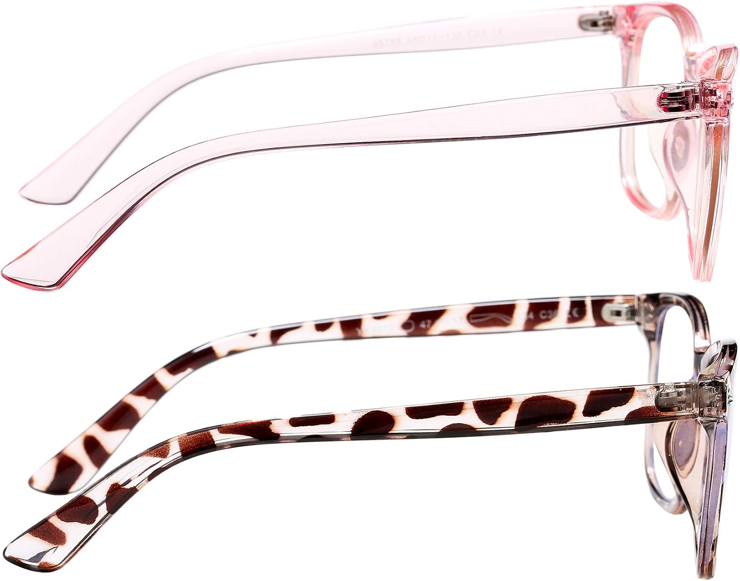 AZorb 2Pack Blue Light Blocking Glasses for Kids Unbreakable Computer Screen Glasses for Boys & Girls - 2 Pack(Transparent Pink+ Leopard)