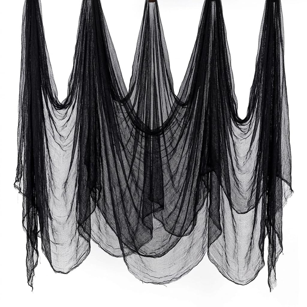 2 * 5m Halloween Creepy Cloth Halloween Props Party Decorations Black Cloth