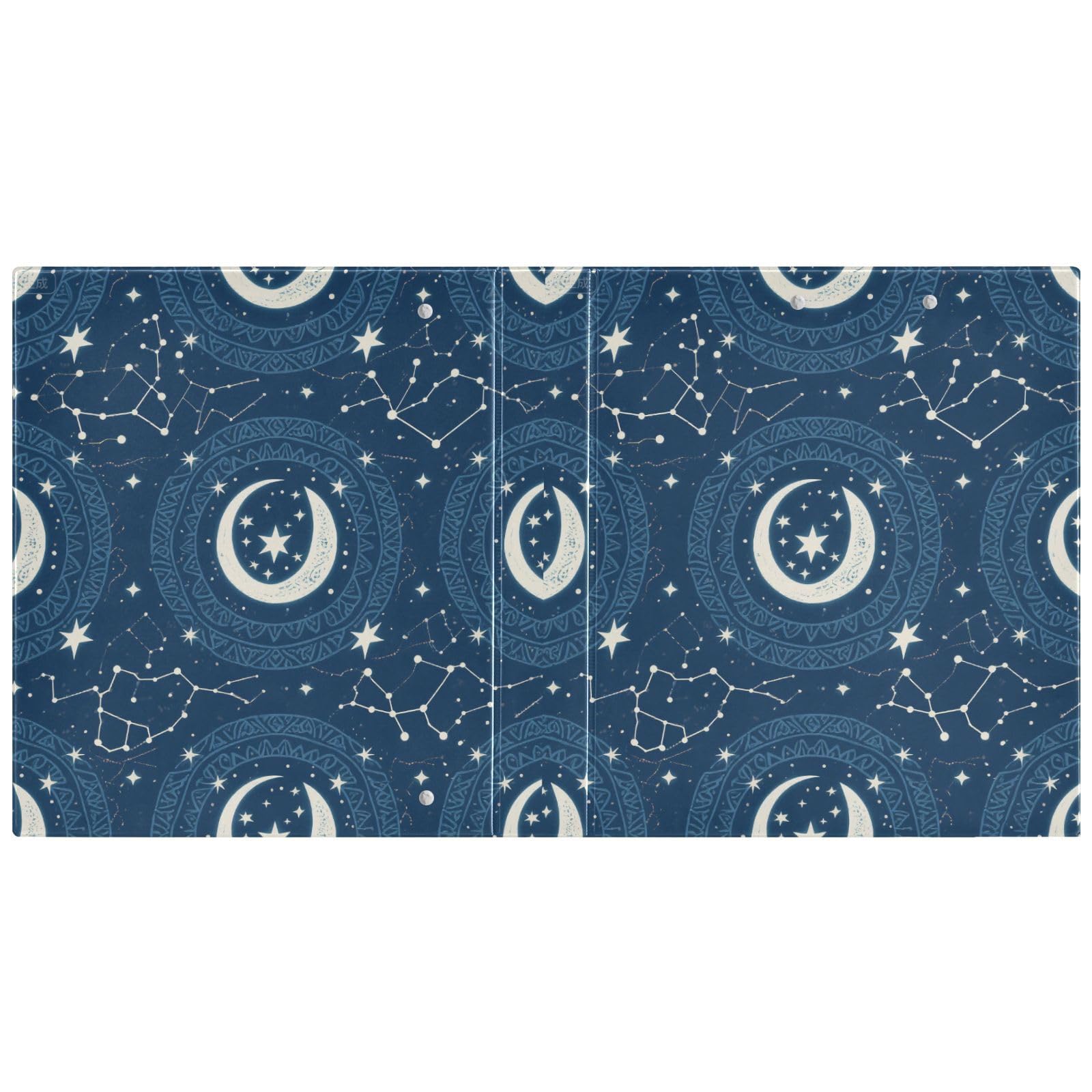Boho Moon - Raccoglitori per quaderni da 2,5 cm e mezzo, con anelli a D, con tasche, confezione da 2 raccoglitori da ufficio, 200 fogli