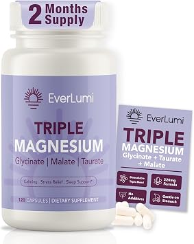 Triple Magnesium Complex - Glycinate, Taurate & Malate Blend, 120 Capsules | Magnesium complex for women & men, gluten-free, no artificial fillers, ideal for daily wellness and muscle recovery, 220 mg