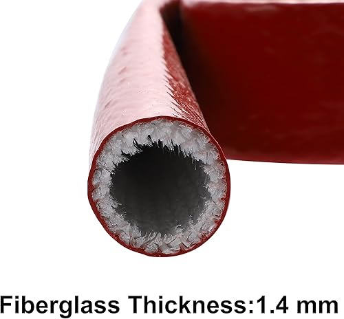 Miniatura 5 de X AUTOHAUX Cinta de fibra de vidrio recubierta de silicona con manga de fuego de 10 pies de identificación de 34 "para líneas de manguera de
