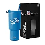 Simple Modern Officially Licensed NFL Detroit Lions 30 oz Tumbler with Flip Lid and Straws | Insulated Cup Stainless Steel | Gifts for Men Women | Trek Collection | Detroit Lions