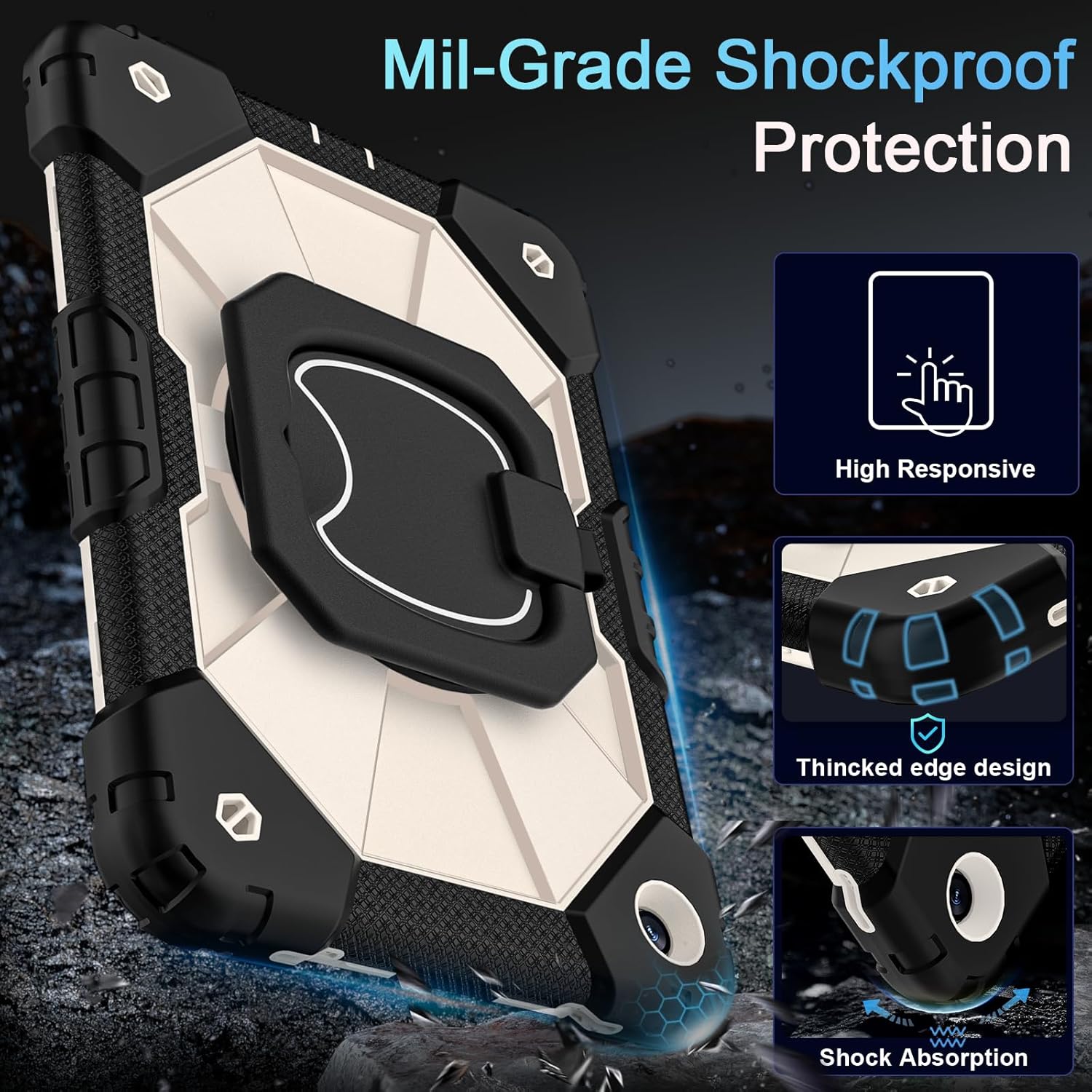 Auizotl Case for Samsung Galaxy Tab A9+/A9 Plus 11 Inch (SM-X210/X216/X218) with Screen Protector/Rotating Stand/Pen Holder,Military Grade Shockproof Cover for Galaxy Tab A9 Plus Cases