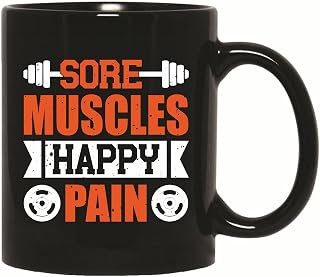 Gifts for Gym Fitness Lovers Relieving Muscles Pain Enjoy Happy Workouts 11oz 15oz Black Coffee Mug