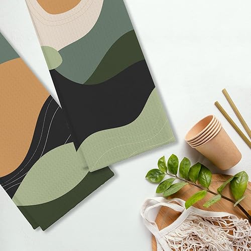 Miniatura 9 de Toallas de cocina y paños de cocina y paños de cocina y paños de cocina estilo retro de los años 60, estilo hippie, color azul claro y amarillo,