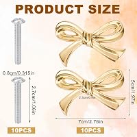 Gosknor set 10 mânere decorative pentru mobilier, model fundiță, stil vintage auriu, pentru comode, sertare, uși și dulapuri de bucătărie 2