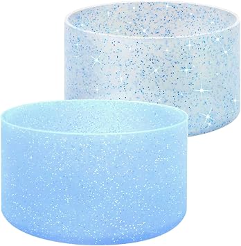 2 Pack Silicone Glitter Boot Cup Protector for Stanley 40 30 oz Quencher Adventure Tumbler, IceFlow 30 20 oz, Fits 2.95 Inch Bottom Diameter.Non-Slip Water Bottle Base Cover Sleeve