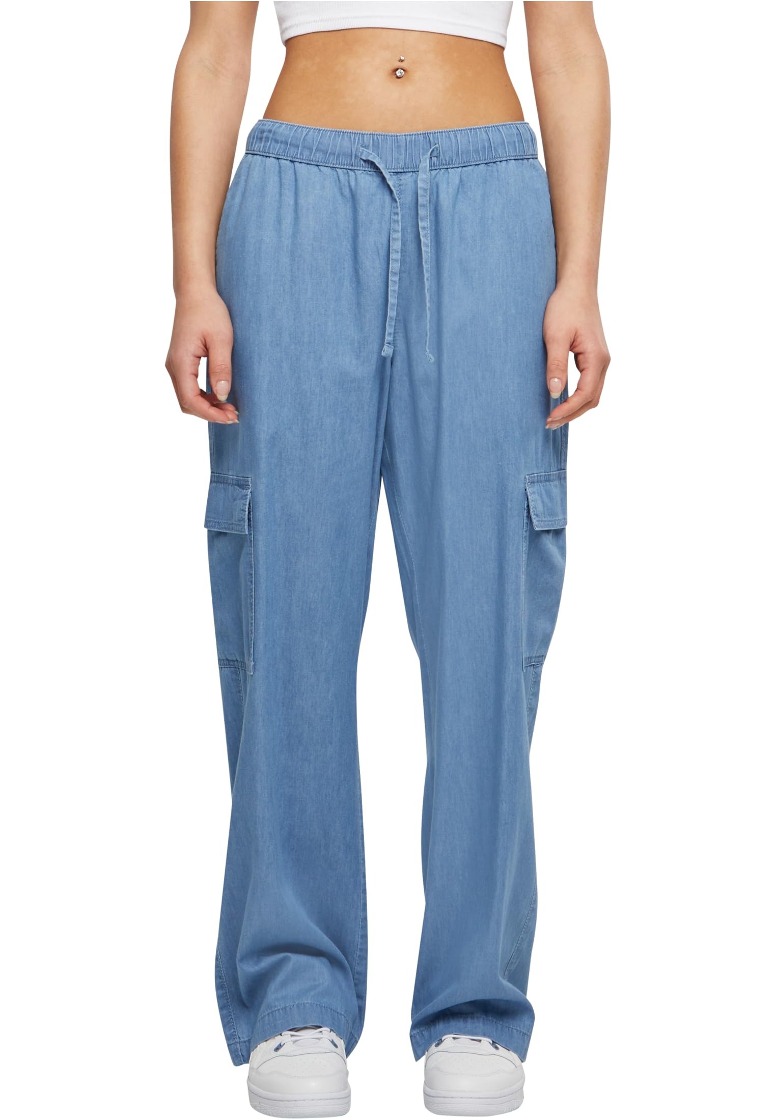 Urban Classics Damen Cargohose Light Denim