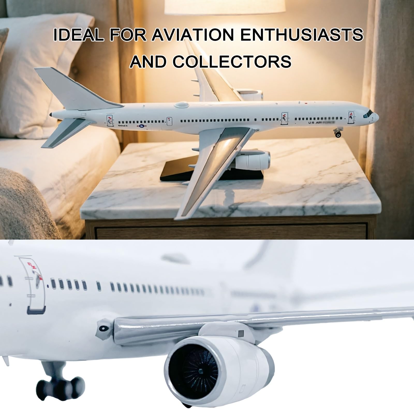 Modello aereo militare C-32B in scala 1:400 99-6143 Replica con display lega pressofusa, regalo collezione for appassionati aviazione, perfetto l'home office studio soggiorno, l'arredamento