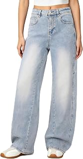 Women's Wide Leg Jeans High Waisted Baggy Barrel Denim Pants | High Waisted,Curve,Loose Stretchy,Boyfriend Fit,Cofortable,Fashion Clothing,Relaxed Fit,Casual Wear,Trendy,Curve,Five Pockets