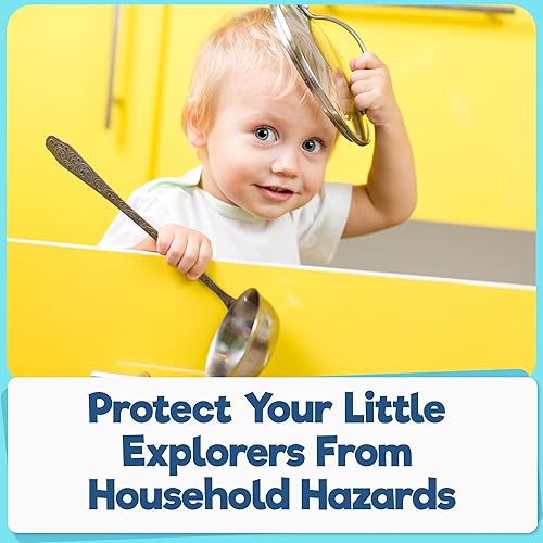 Miniatura 8 de Cerraduras invisibles mejoradas para gabinete a prueba de bebés (paquete de 10) – No requiere taladrar ni herramientas para la instalación, funciona