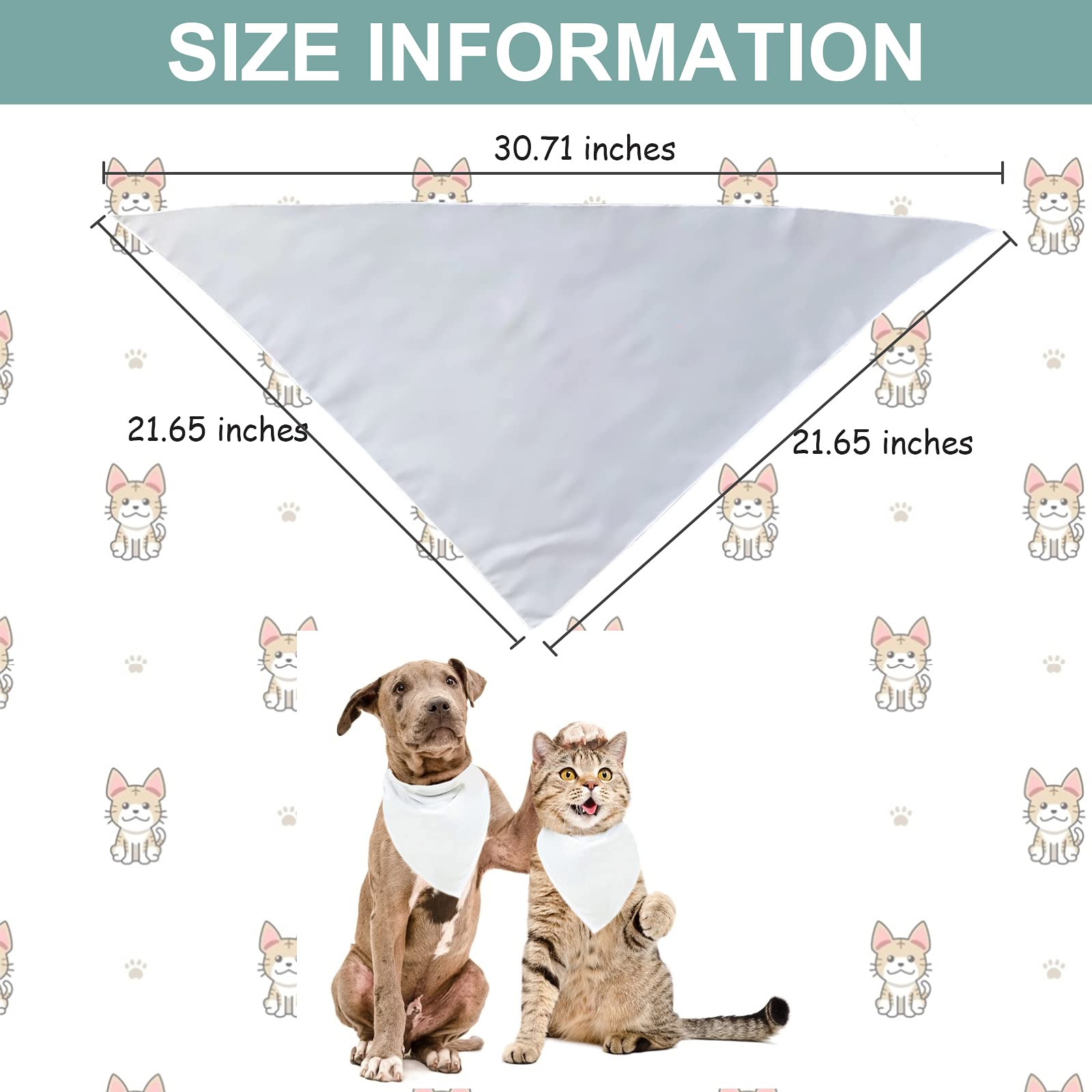 HACRAHO Blank Dog Bandanas, 36 PCS DIY Pet Bandanas White Dog Triangle Bibs Scarf for Small Medium Dogs