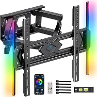 PERLESMITH Supporto TV Parete Luci LED TV 25″ - 70″ Fino a 45 kg