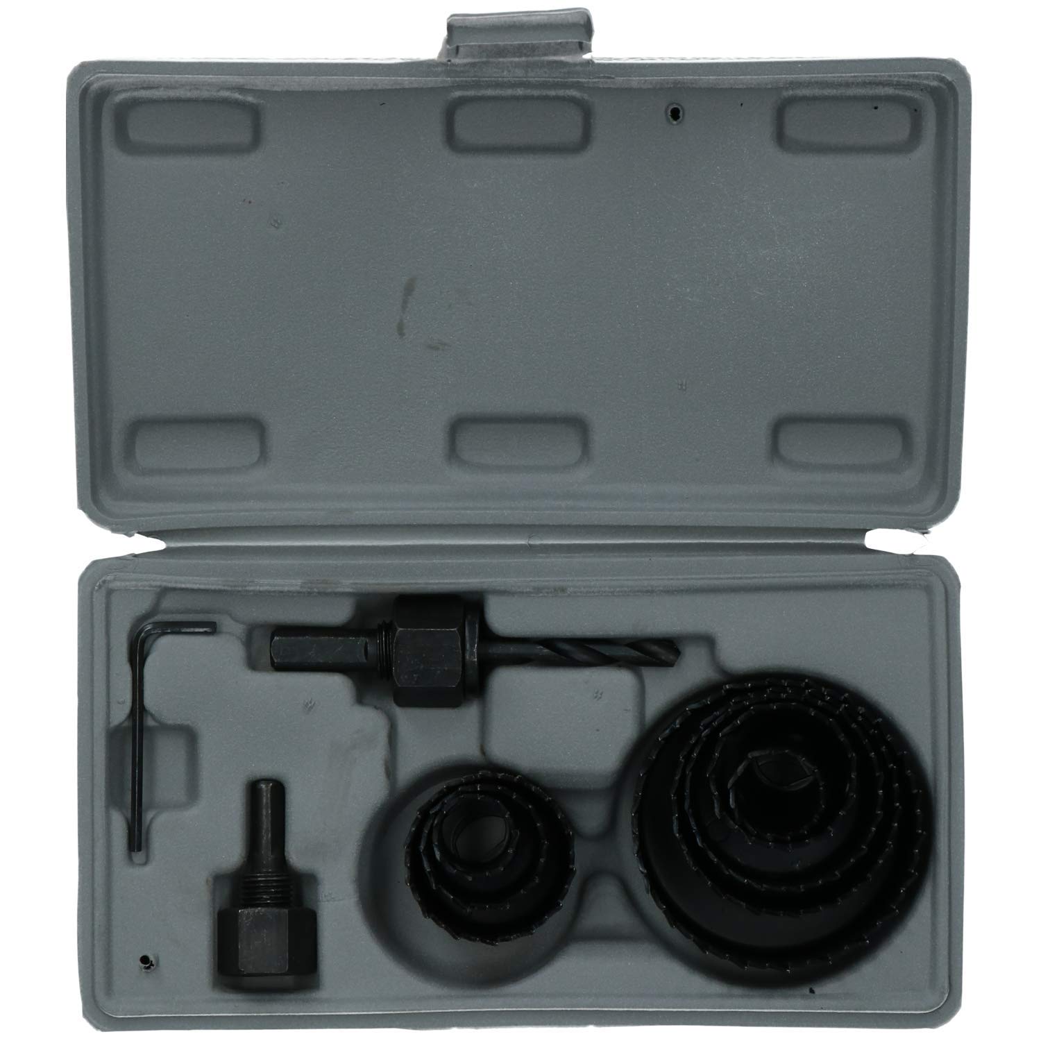 Ab Tools 11Pc Hole Saw Set Drill Arbor 19-64Mm Cutter Round Circular Cut Wood Metal